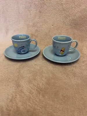 Espresso Coffee Cups Blue Winnie The Pooh Eeyore Breakfast Club Gift • £14.95