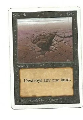 Sinkhole MTG Card From Unlimited Release  -  Well Played But Solid Condition! • $50