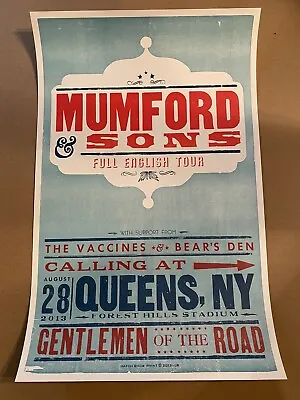 Mumford & Sons GOTR Queens NY Hatch Show Print Poster Rare Sold Out 2013 • $199