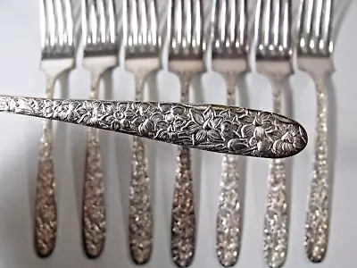 8 National Silverplate 1935 NARCISSUS Dinner Forks • $50