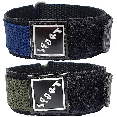 Wrap Around Hook And Loop Nylon Sports Watch Strap Band Mens Womens • £6.39