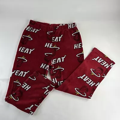 Miami Heat Pants Large 36X27 Red Men NBA Unk Sleepwear All Over Print Used A163 • $15.99