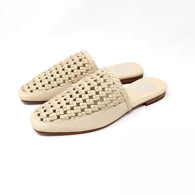 Vince Camuto Pandia Leather Woven Mules Slide Sandals Bone Women's Size 5 Medium • $27