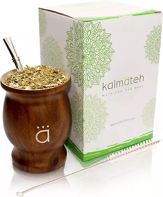 Yerba Mate Gourd Set Traditional Modern Mate Cup Includes Bombilla Filter Straw • $25.78