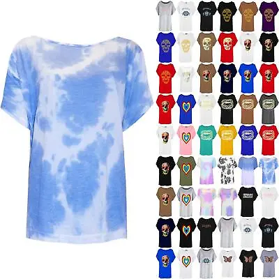£3.99 • Buy Womens Ladies Oversized Loose Batwing Sleeve Tie Dye Printed Baggy T-Shirt Top