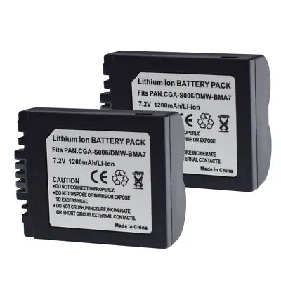 7.2v 1200mAh Battery 2Pack For BP-DC5 BP-DC5U BP-DC5E Leica V-LUX1 V-LUX 1 VLUX1 • $12.54