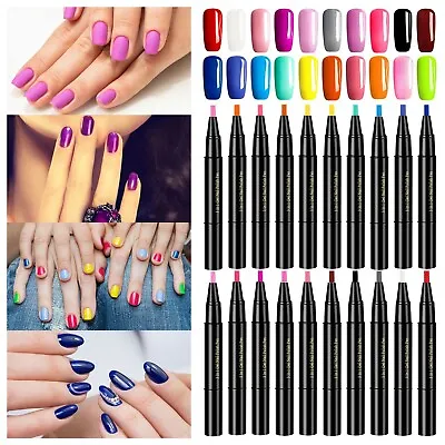 20 Colors Collection Step Nail Gel Pen 3In1 Nail Art Pencil Topcoat Nail Gel 2ML • $0.99