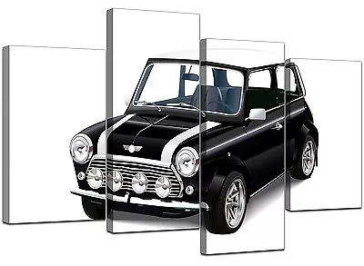 Mini Cooper Car Canvas Wall Art Pictures Black White XL Prints 4095 • £54.39