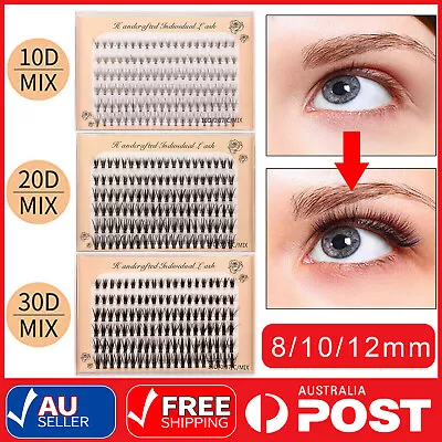 $8.49 • Buy 8-12mm Mix Volume Cluster Eyelash Extension Individual Russian False Mink Lashes