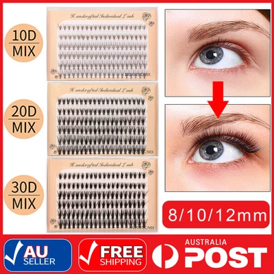$8.49 • Buy 8-12mm Mix Volume Cluster Eyelash Extension Individual Russian False Mink Lashes