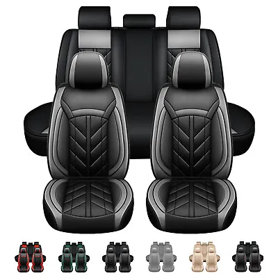 Universal 5 Seat Full Set Car Seat Cover PU Leather Cushion Protector Front Rear • $69.99
