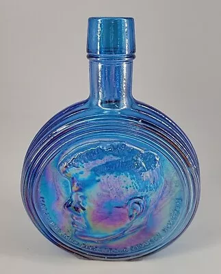 Wheaton JFK Glass Bottle Iridescent Blue John F. Kennedy Decanter 8   • $22