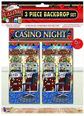 Casino Night Decor Las Vegas Prom Theme Party Wall Decoration Backdrop Set • $16.47