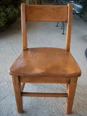 Antique Oak Childrens Kindergarten First Grade Elementary School Chair • $115