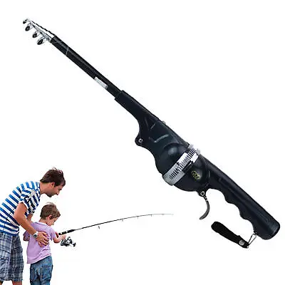 Telescopic Mini Fishing Rod Folding Pole Combo Epoxy Resin Reel Lure Fishing • $53.02