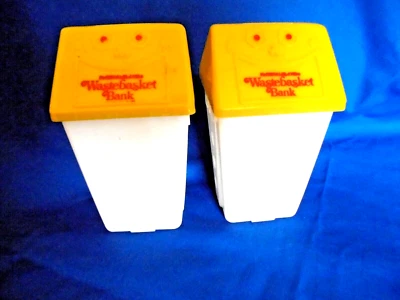 $9.99 • Buy Lot Of 2 1975 McDonalds McDonaldland Wastebasket Trash Can Coin Money Banks