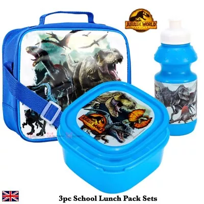 £12.95 • Buy Jurassic World  Kids Character 3pc Sandwich Lunch Box Lunch Bag And Drink Bottle