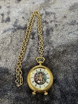 Vintage ARNEX Swiss Musical Pocket Watch Baroque Roman Dial • $599.99