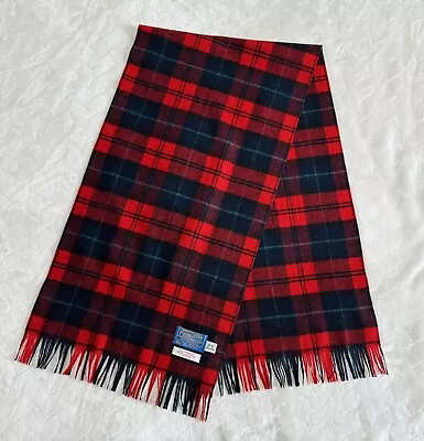 Vtg Pendleton Plaid 100% Virgin Wool Scarf USA Fringe Maclachlan Tartan 13”X52” • $29.99