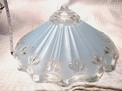 Vintage Art Deco Light Blue Glass Ceiling Light Shade Fixture Cover 3 Hole • $20