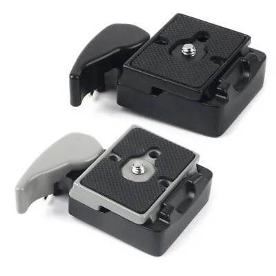 Universal QR Plate Clamp W/ Plate Mount For MANFROTTO 200PL-14 Sony Nikon Canon • £10.66