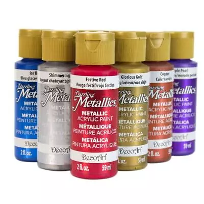 £6.49 • Buy DecoArt Dazzling Metallics Acrylic Paint 59ml - All Colours - BUY 5, GET 5 FREE!