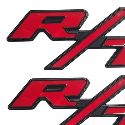 2PCS Set For RT Emblems Side Fender R/T Black Red Nameplate Badges Sticker Decal • $15.99