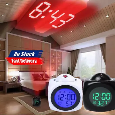 LED Display LED Projection Clock Temperature Projector Alarm Smart Time Digital • $17.99