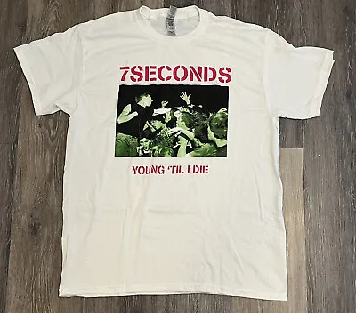 NEW 7 SECONDS Size Large White  YOUNG TILL I DIE  Men's T-Shirt • $299