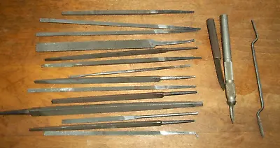 Lot Of 17 VNTG  Small Machinist Files Many Sizes & Shapes Good FOR  Model Work • $24.50