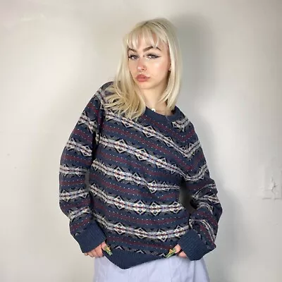 L - J Crew Geometric Wool Sweater • $24