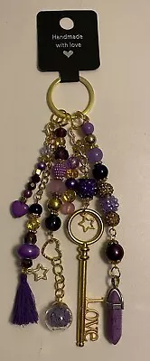 Handbag Jewelry Designer Bag Charm Purse Keychain For MKDB + Purple And Gold • $10.99