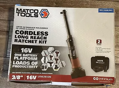 Matco Tools 16V CORDLESS INFINIUM™ 3/8  DRIVE LONG REACH RATCHET KIT - BURGUNDY • $568.50