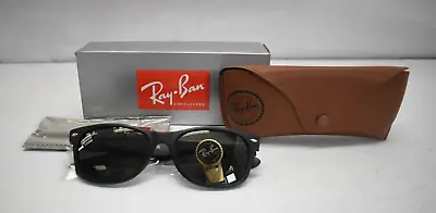 Ray-Ban New Wayfarer Black Rubber/G-15 Green 55 Mm Sunglasses RB2132 622 55 -18 • $99.99