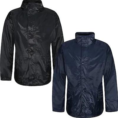 New Mens Jackets Hooded Waterproof Raincoat Windproof Zip Up Outdoor Work Coats • $16.41