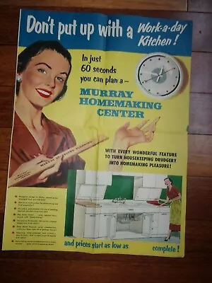 Large Murray Metal Kitchens Poster ? Brochure Early 1950's • $13.69