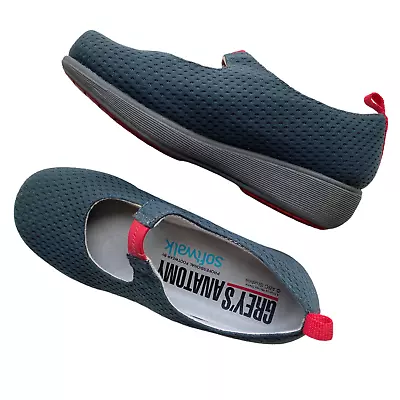 Grey's Anatomy By Softwalk Size 9W Miranda Grey Red Mary Jane Nursing Shoe • $14.99