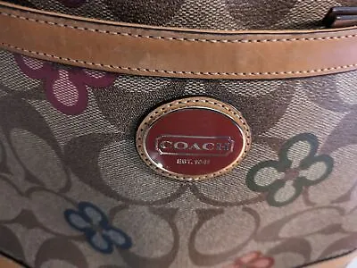 COACH VINTAGE~Peyton Signature Floral Coated Canvas Hobo/Crossbody Bag • $53