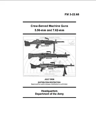 430 Page 2006 M249 M60 M240B CREW-SERVED MACHINE GUNS 5.56 7.62 Mm Manual On CD • $12.99