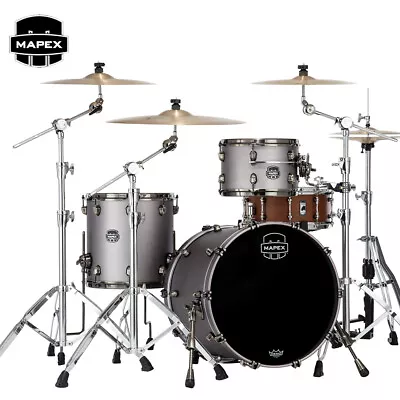 Mapex Saturn Evo Hybrid Straight Ahead 3PC Shell Pack Gun Metal Grey Lacquer • $2159