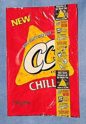 Rare Empty CC's CHILLI Corn Chip Packet 230g Promotional Packet  • $90