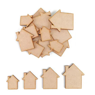 House MDF Craft Shapes Wooden Blank Gift Tags Decoration Embellishments New Home • £3.72