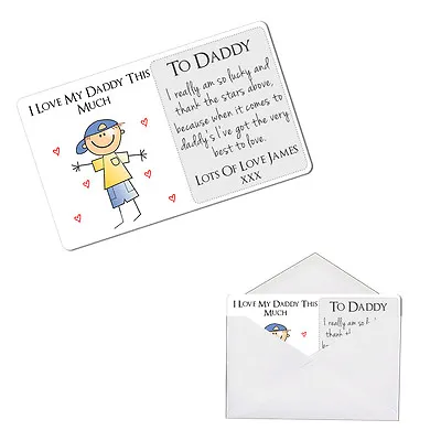 Personalised Daddy Dad Love This Much Keepsake Metal Wallet Card Gift  • £3.99