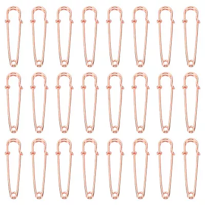 Large Safety Pins 50mm / 2 Inch Metal Safety Pins Clips Rose Gold 24pcs • $8.47