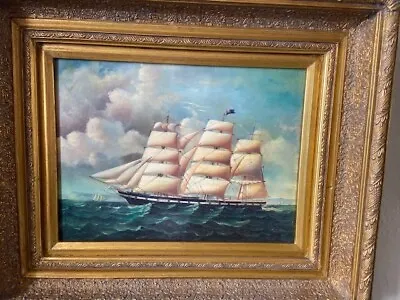 Old  Antique Oil Painting Ship Galleon Nautical  • £750