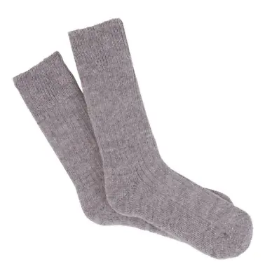 £18.50 • Buy Grey 75% ALPACA Wool Walking Boot Socks With Terry Loop Sole -Thermal Warm Cosy