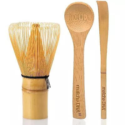 Bamboo Matcha Whisk With Bamboo Spoon And Hooked Bamboo Scoop (Chashaku) Set ... • $25.49