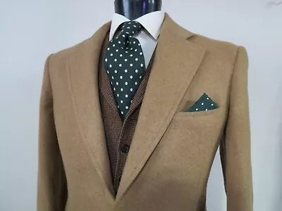 $329 • Buy VTG J Press Cabel Brown Herringbone Tweed Camel Hair Sport Coat 42 R