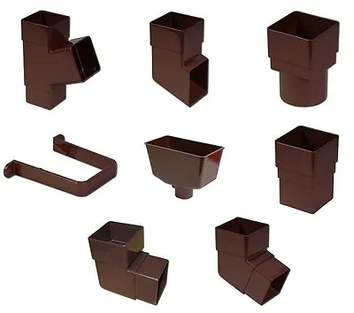 Rainwater Downpipe Accessories - Brown Square Pipe - Brown  Down Pipe Components • £10.65