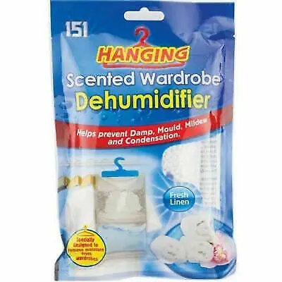 151 Hanging Scented Wardrobe Dehumidifier Fresh Linen 180g 1511153 • £5.15